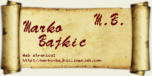 Marko Bajkić vizit kartica